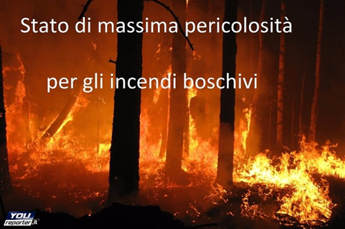 Dichiarazione stato di massima pericolosità per gli incendi boschivi su tutto il territorio regionale del Piemonte a partire dal giorno 21 luglio 2022.
